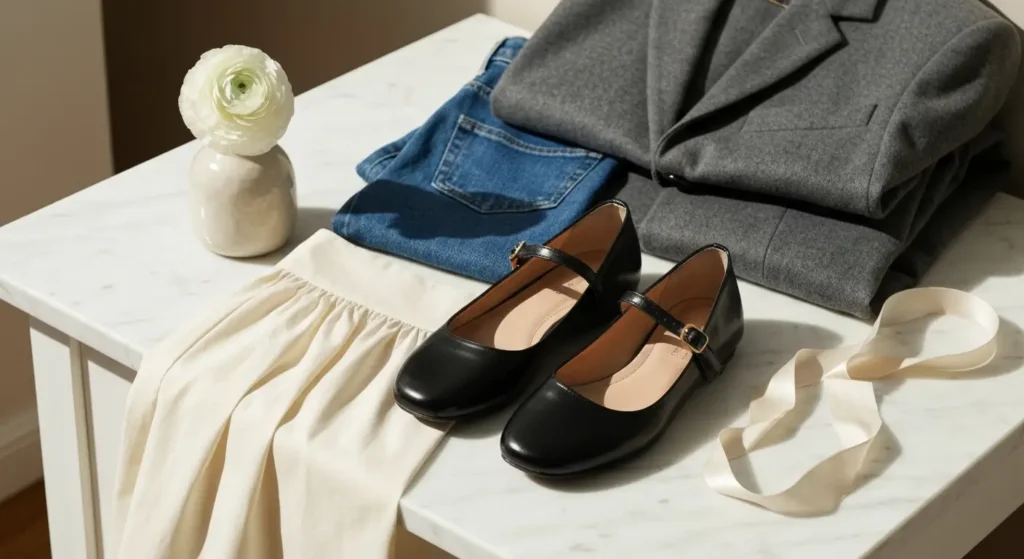 Baleriny damskie z paskiem - komu pasują modele Mary Jane i jak je stylizować