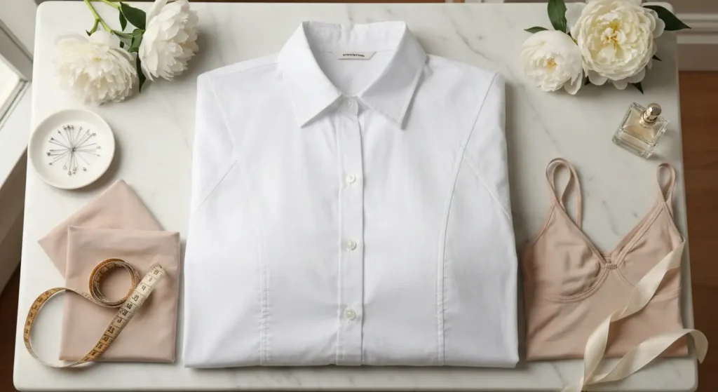 Biała koszula damska plus size - jak uniknąć rozchodzenia guzików i marszczenia materiału