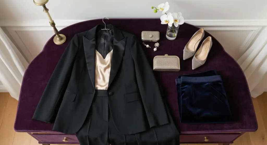 Komplet damski elegancki na wieczór - jak zastąpić sukienkę garniturem lub zestawem ze spódnicą
